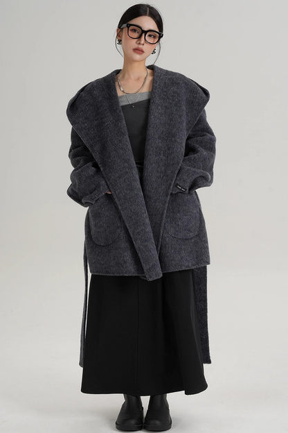 Autumn Hooded Woolen Coat