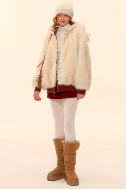 First Snow Plaid Reversible Coat