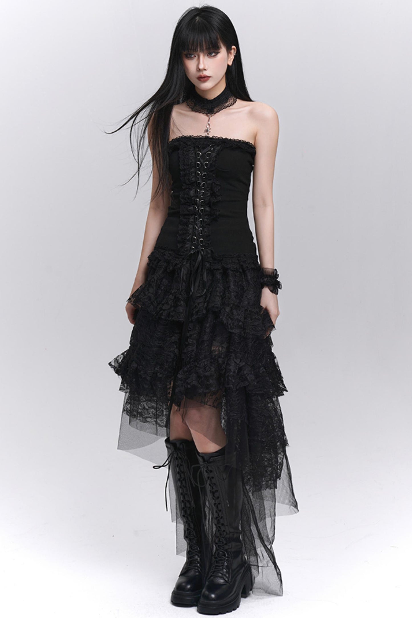 Gothic Lace Halter Skirt