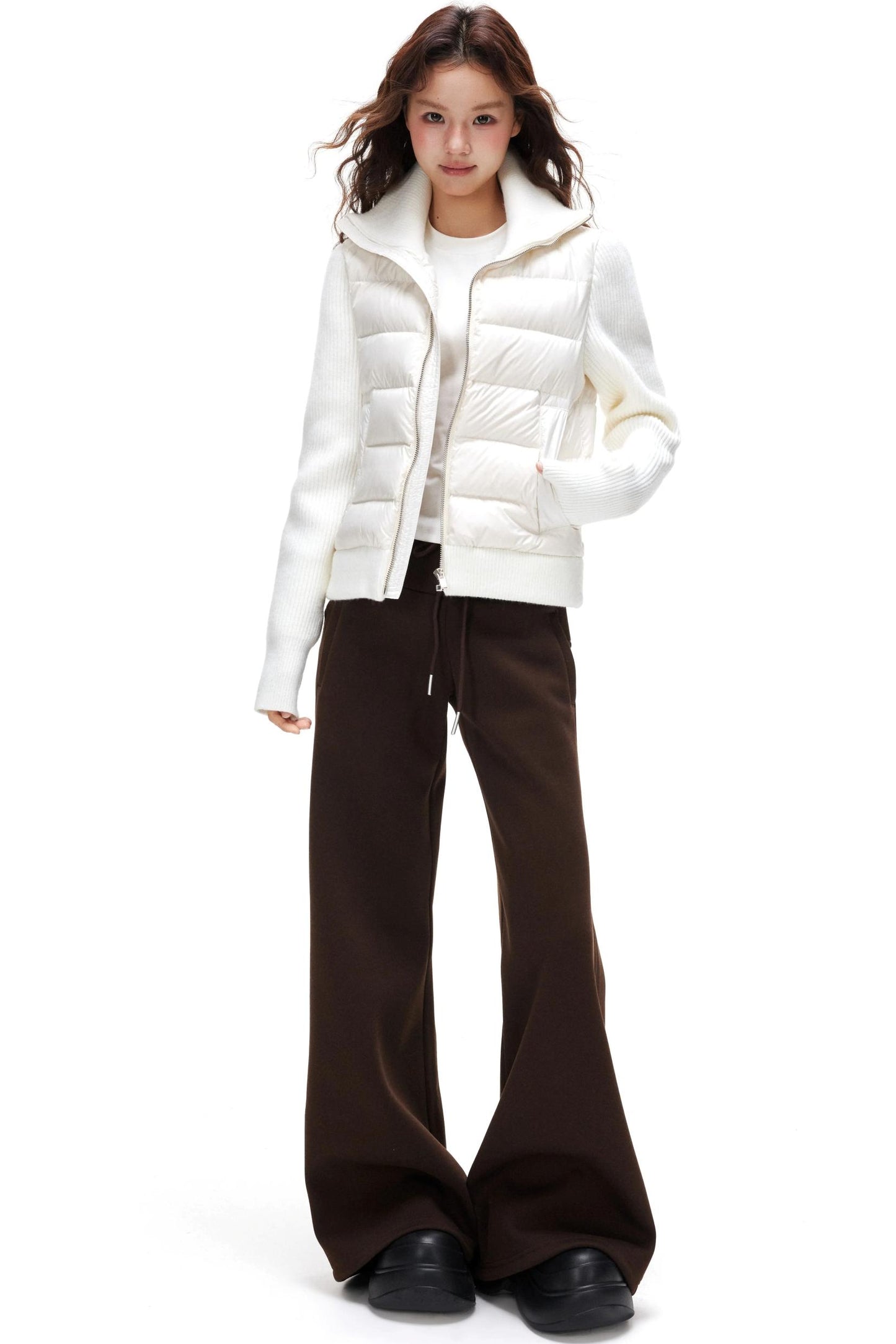 Ribbed Knitted Patchwork Jacket