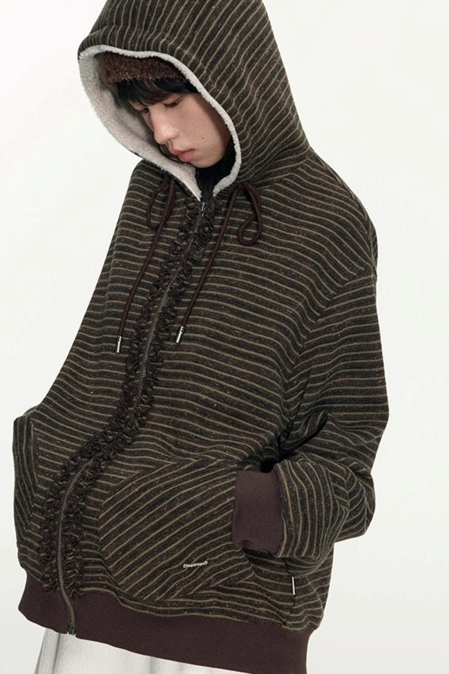 Fungus Edge Lambswool Hooded Cardigan