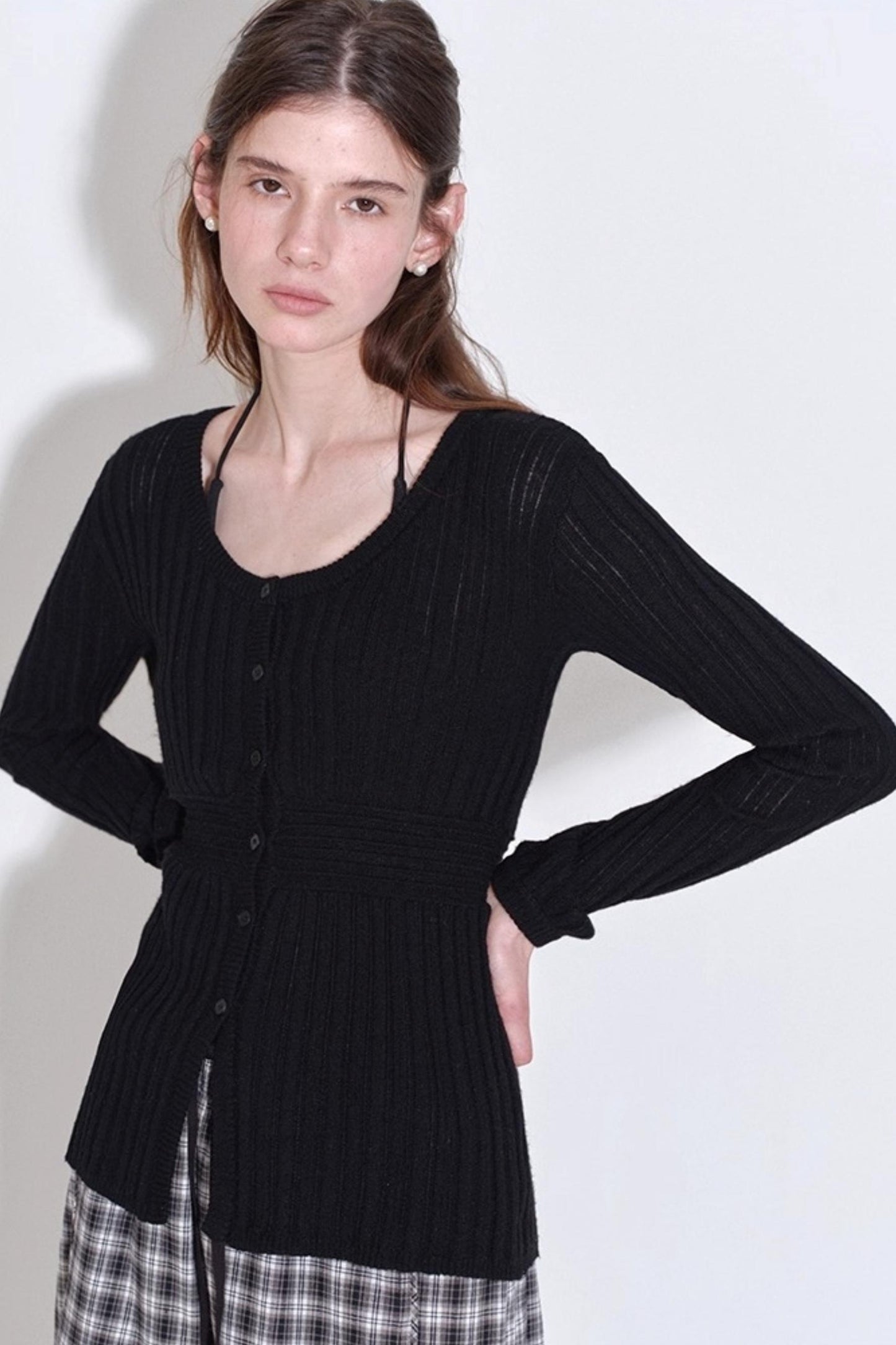 Slimming U-Neck Knitted Cardigan