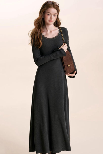 Romantic Lace Knit Dress Shawl Set