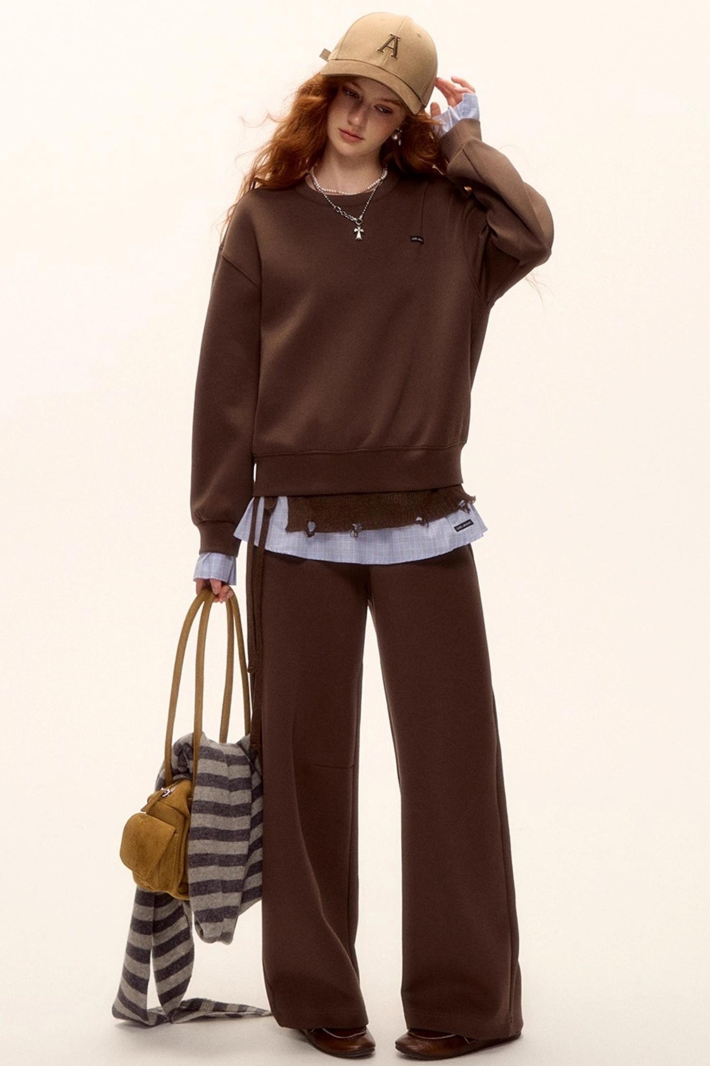 Plaid Patchwork Sweater Set-Up