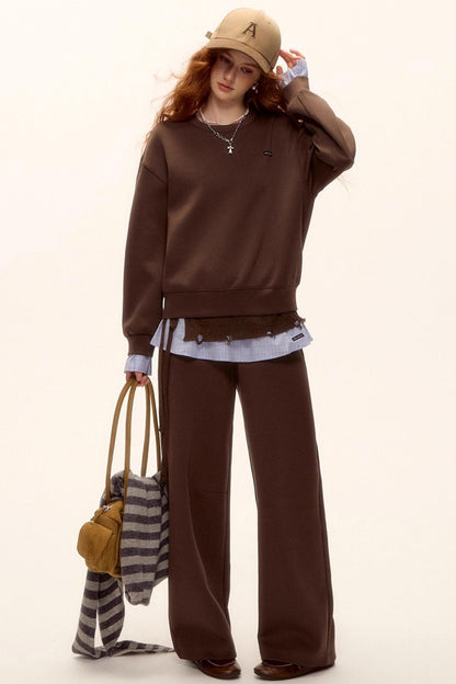 Plaid Patchwork Sweater Set-Up