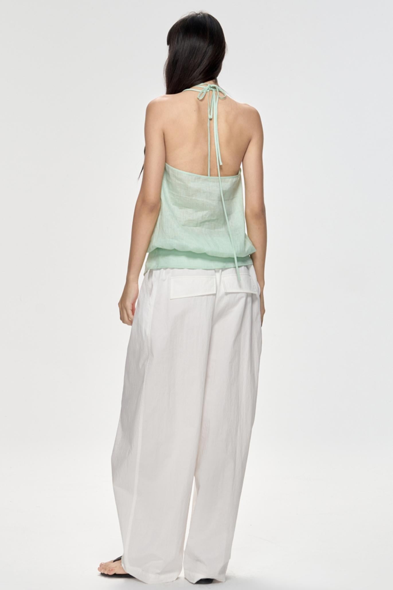 Backless Plaid Tank Top