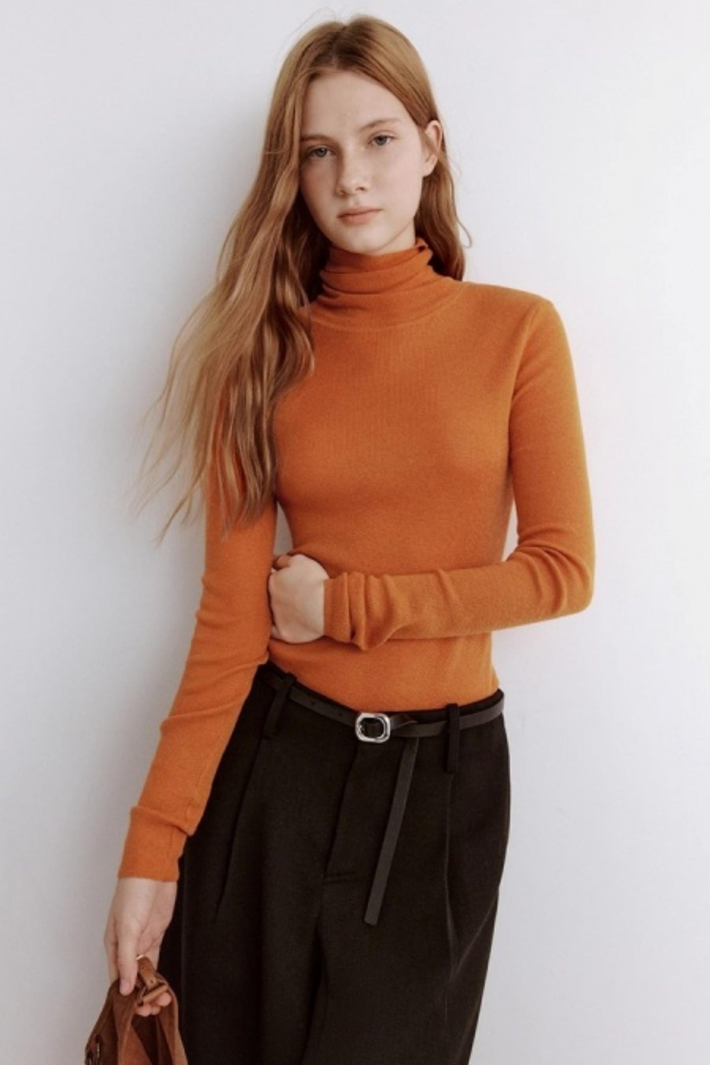 High Neck Slim Knitted Sweater