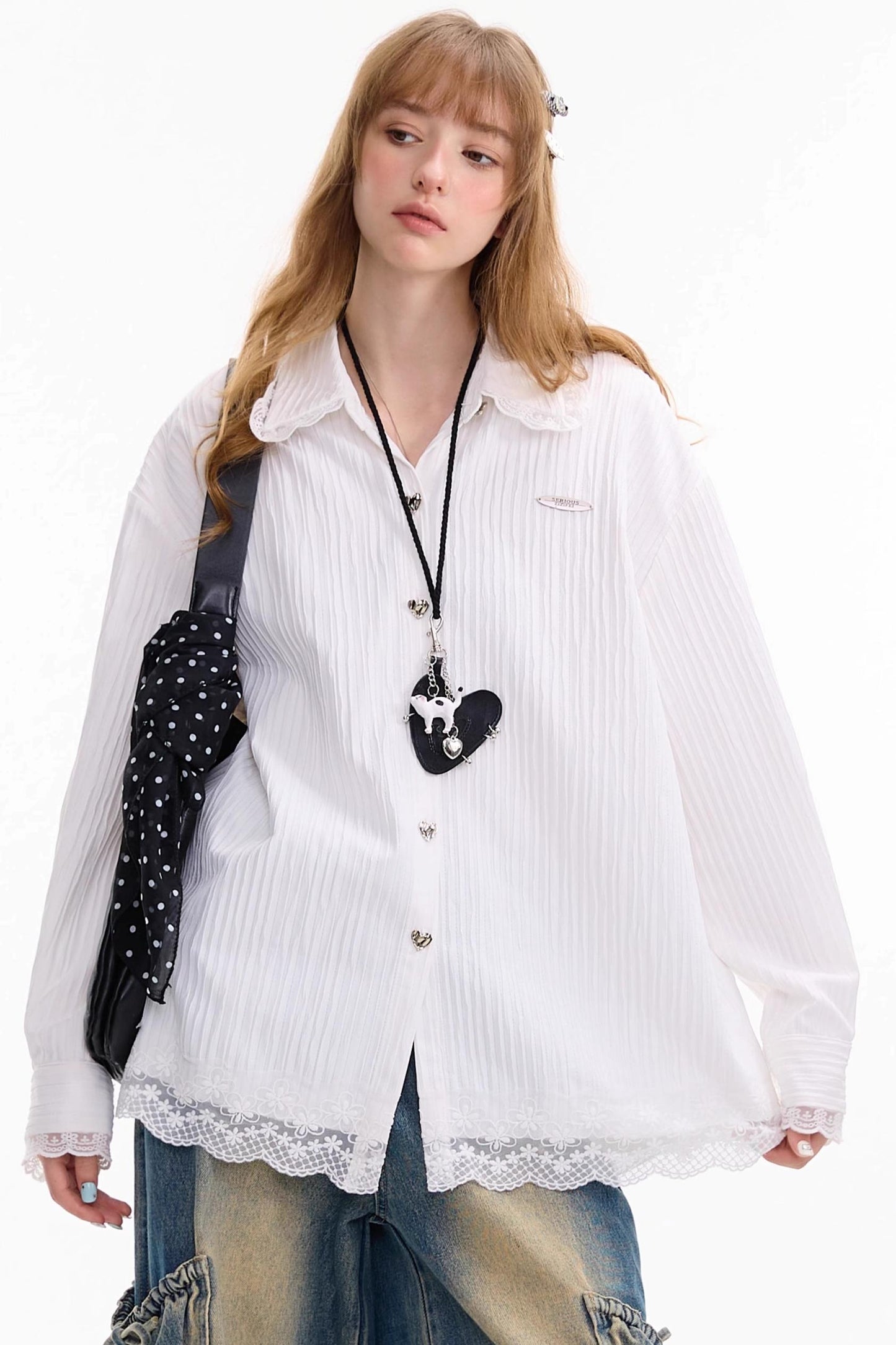 Autumn Lace Doll Collar Shirt