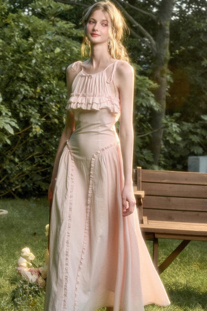 Rose Sea Halterneck Long Skirt