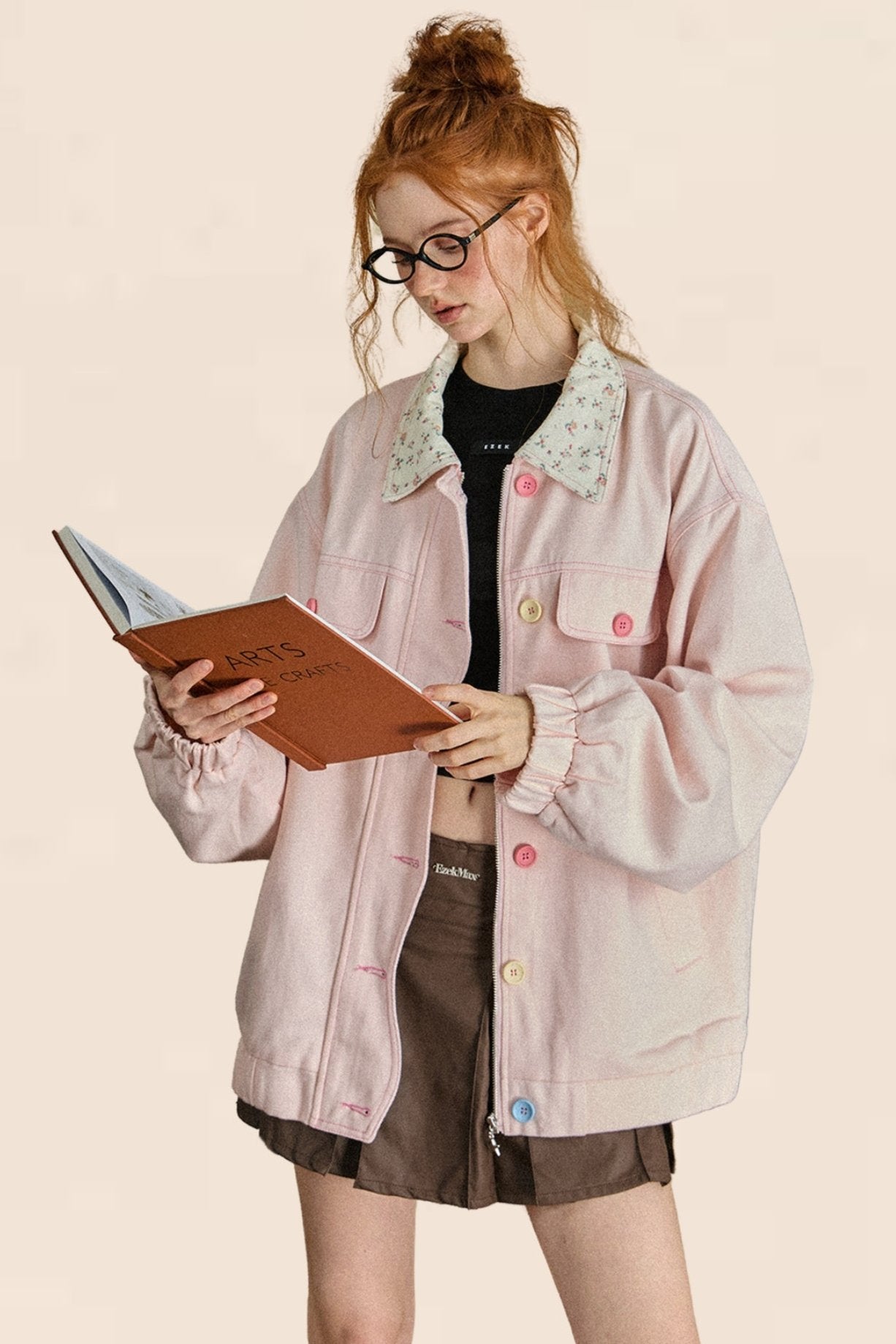 Retro Pink Floral Denim Jacket