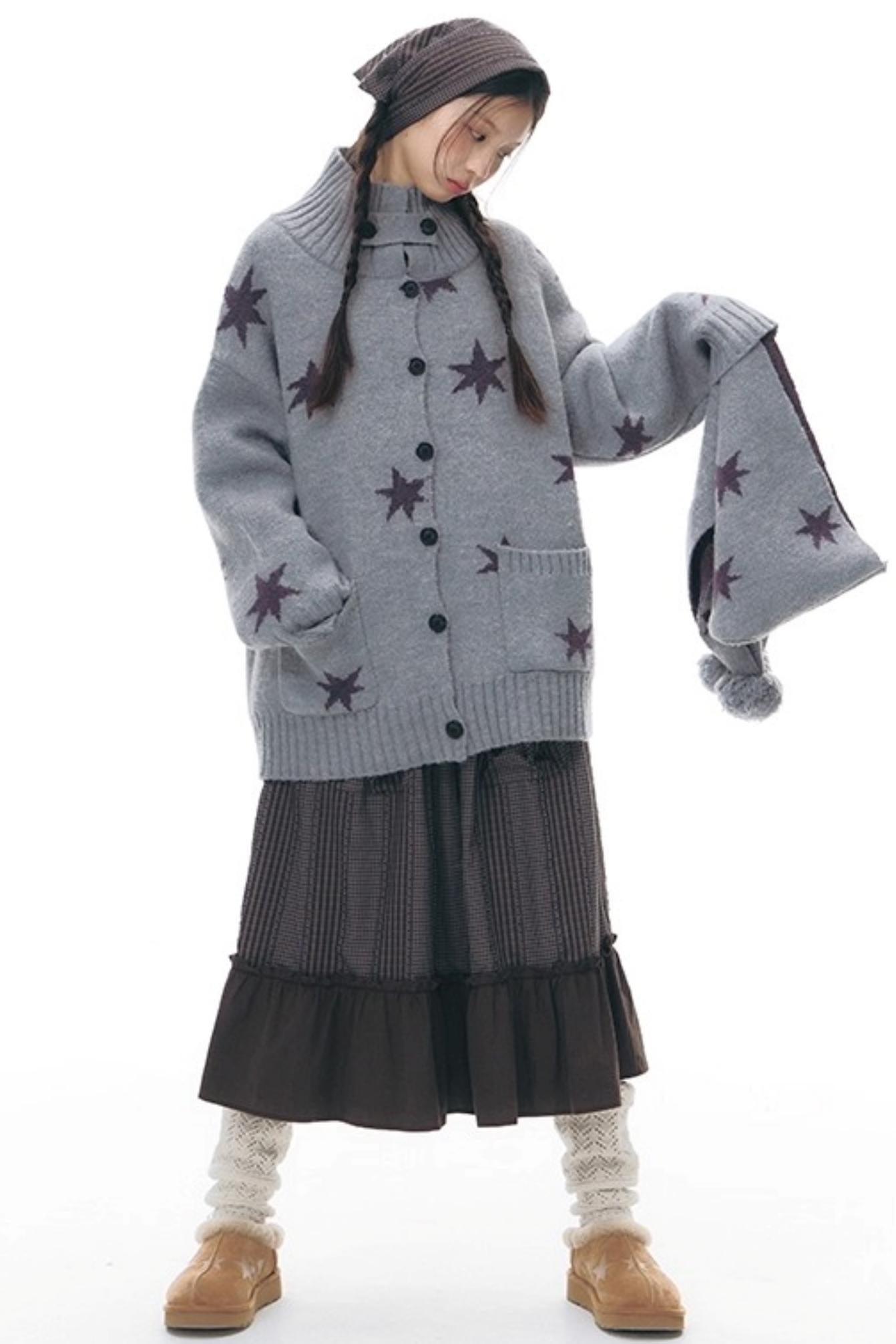 Patchwork Ruffled Umbrella Skirt