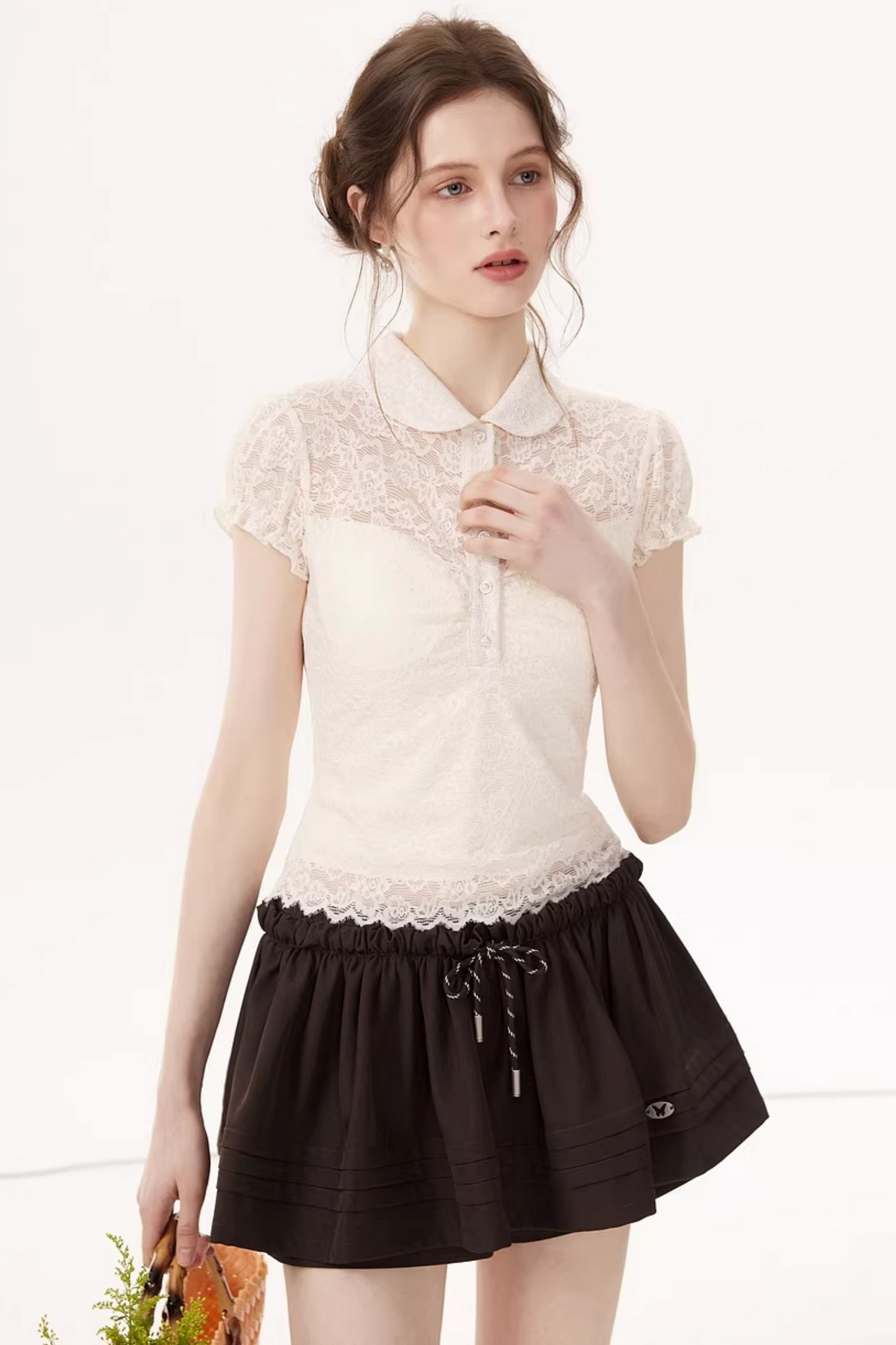 Lace Embroidery Doll Collar Top