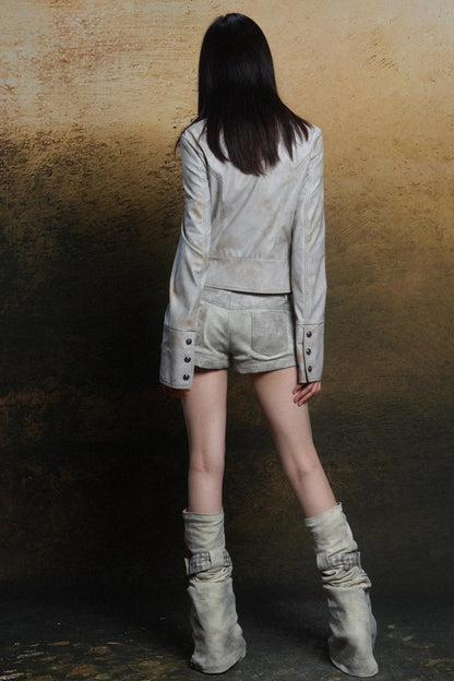 Short Length Vintage Leather Jacket