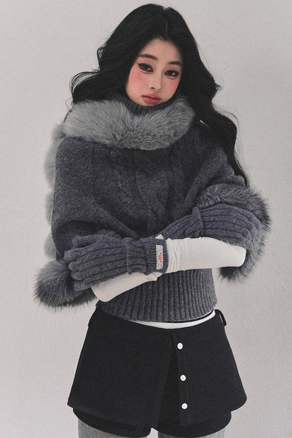 Korean Mohair Turtleneck Sweater