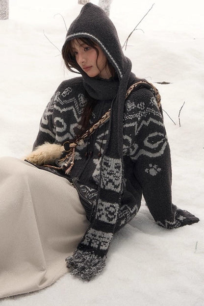 Retro Wool Scarf Hat