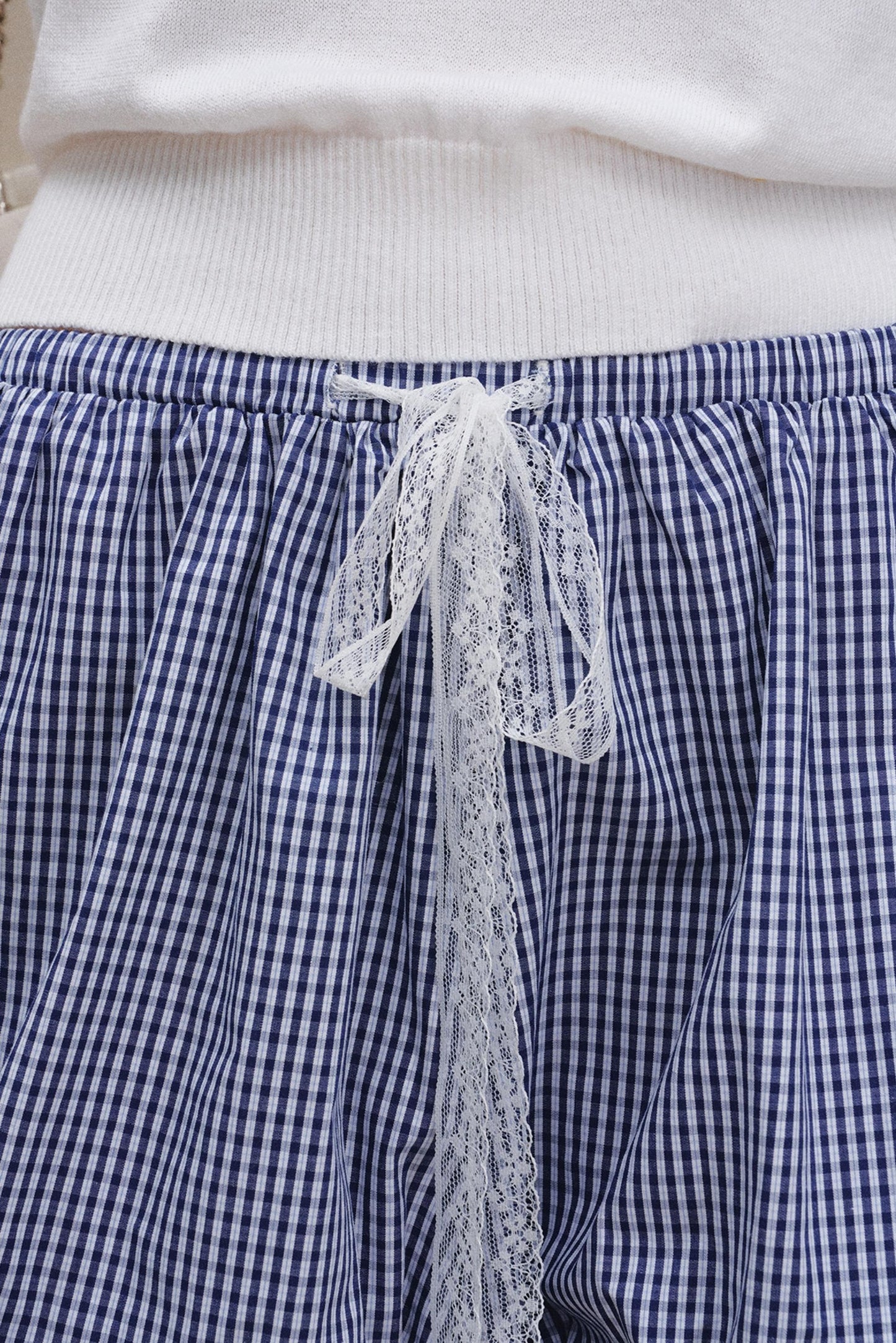 High-Waist Lace-Up Bubble Shorts