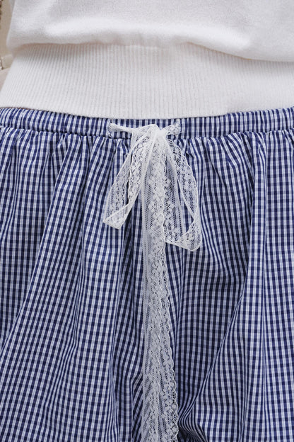 High-Waist Lace-Up Bubble Shorts