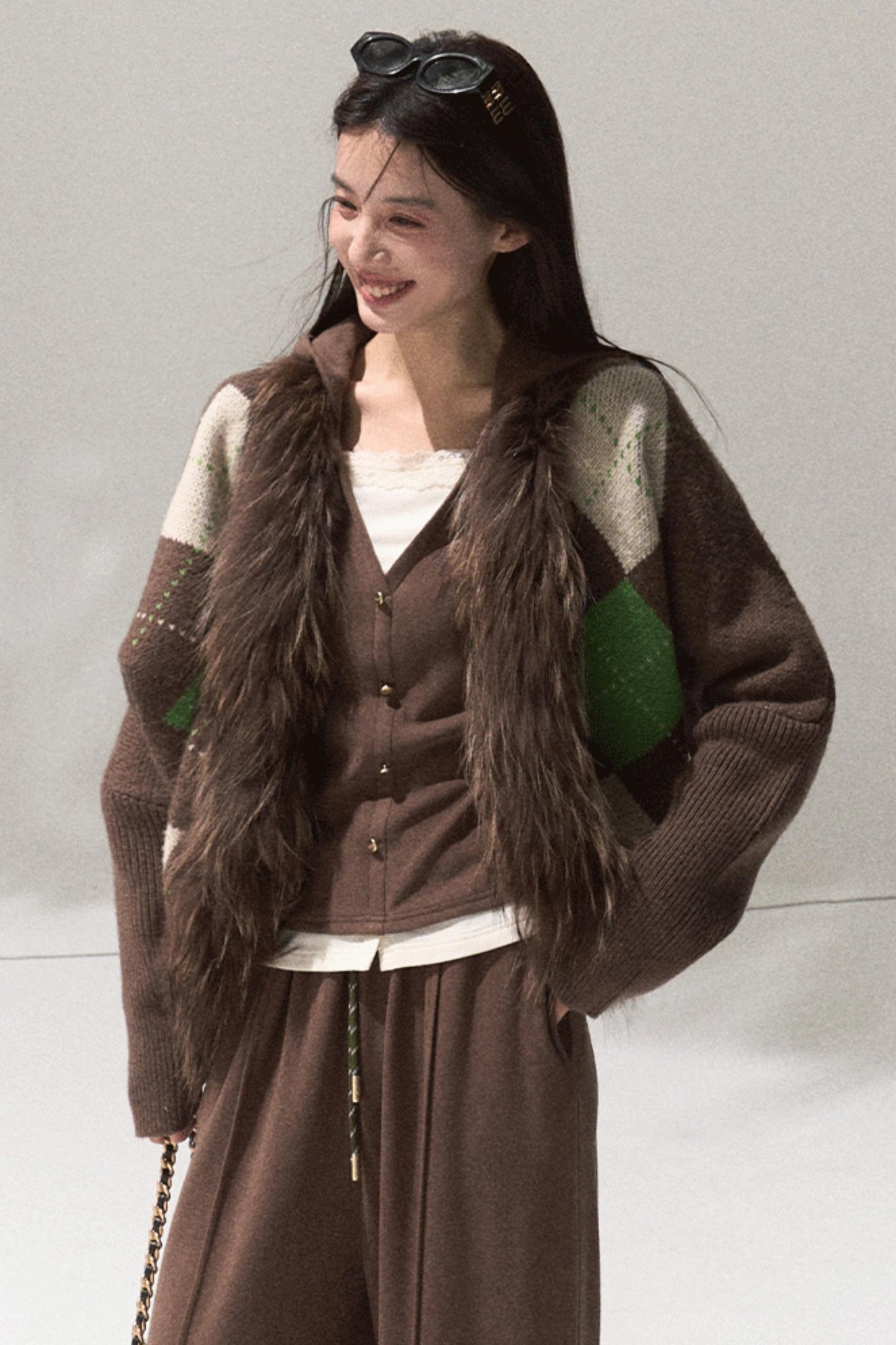 Tears Knit Top & Wide-Leg Pants Set-Up