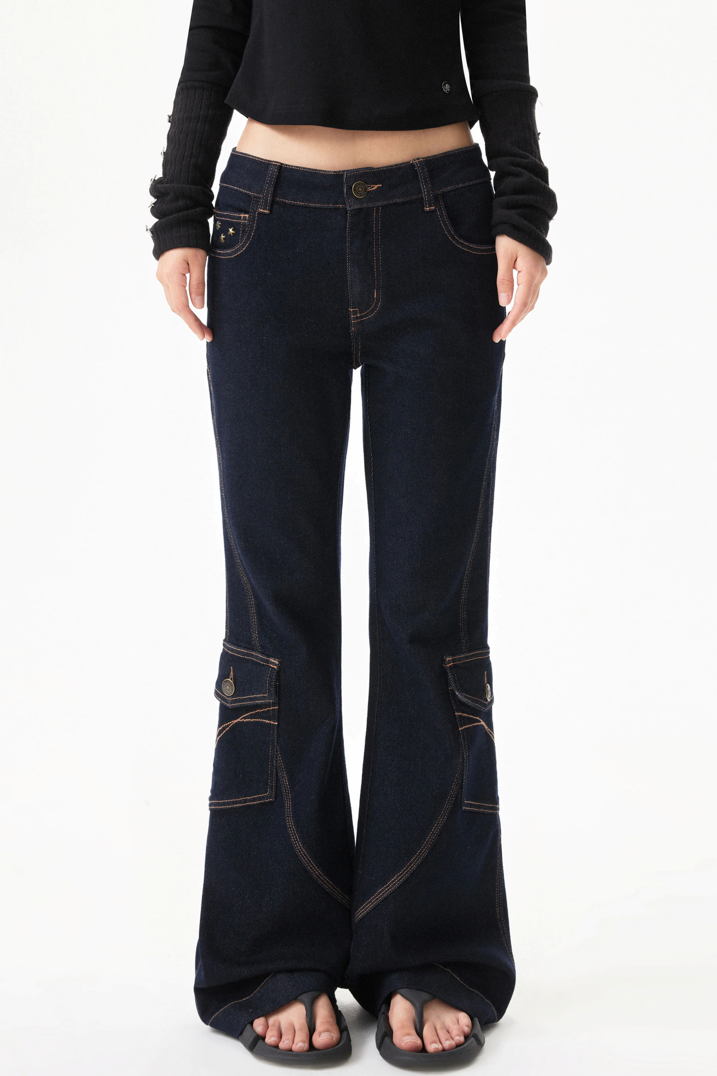 Retro Denim Flared Pants