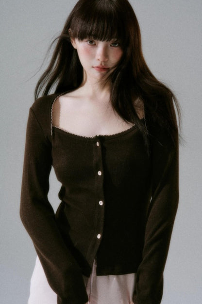 Lyocell Rabbit Fur Long-Sleeve Top