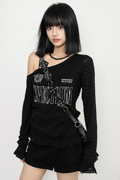 SLANTED SHOULDER FULL SLEEVE TOP