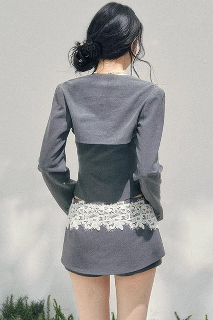 Eye-Catching Lace Spring Vest Set-Up