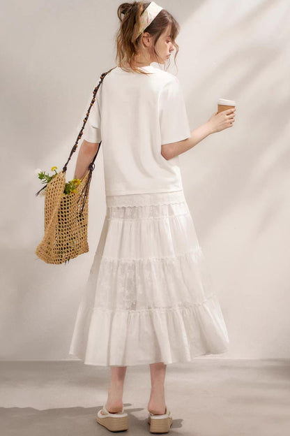 Pure White Lace Halter Skirt