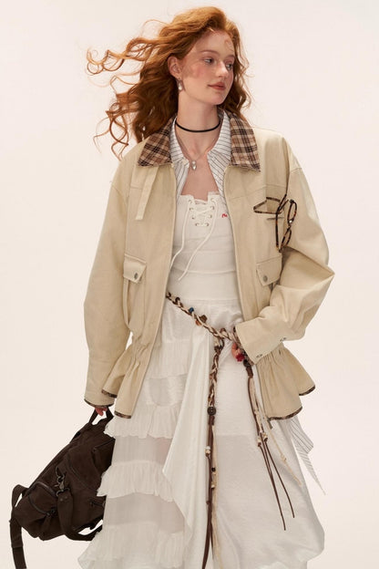 Detachable Fur Collar Cargo Jacket