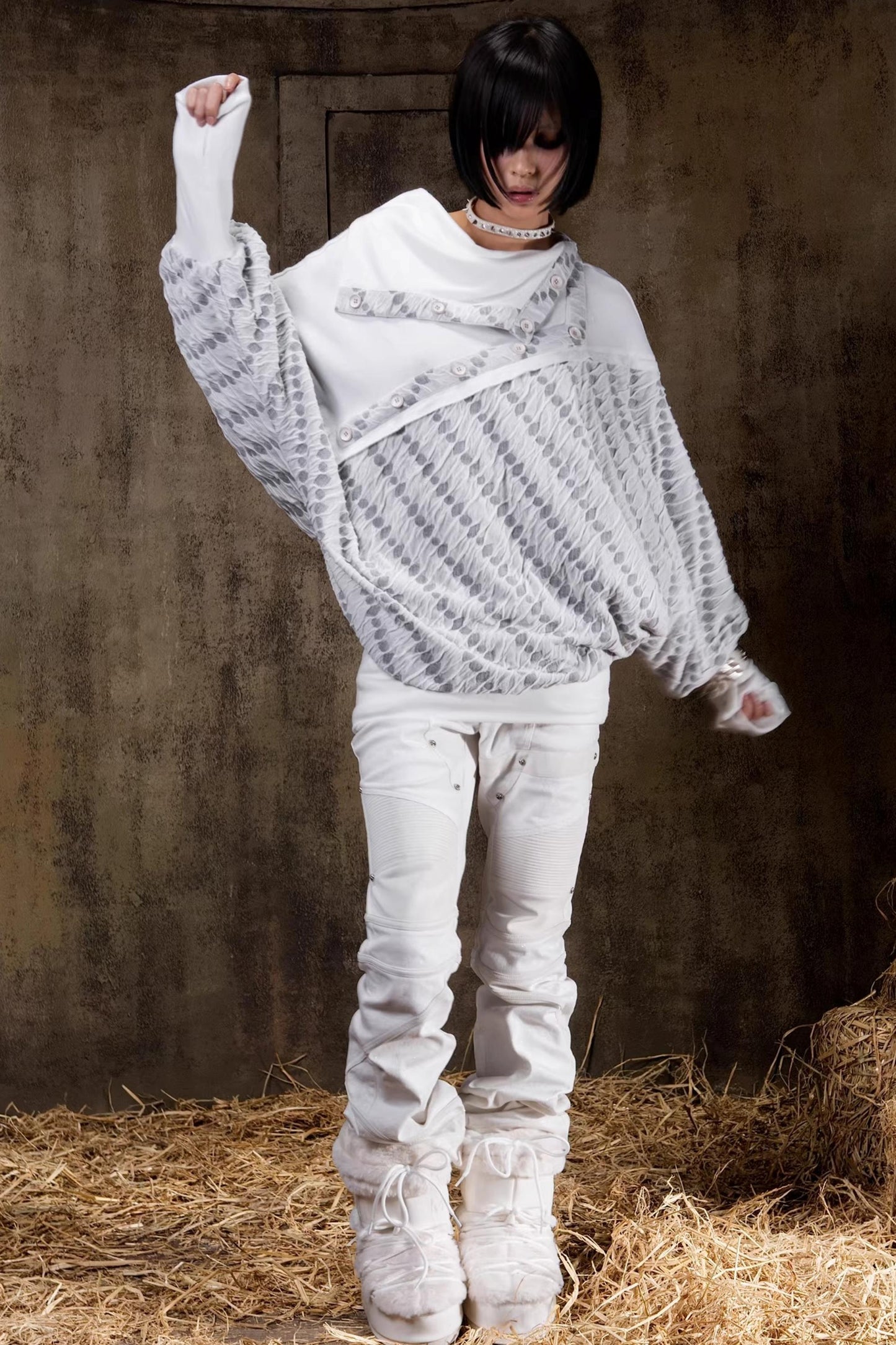 Stacked Collar Knit Top