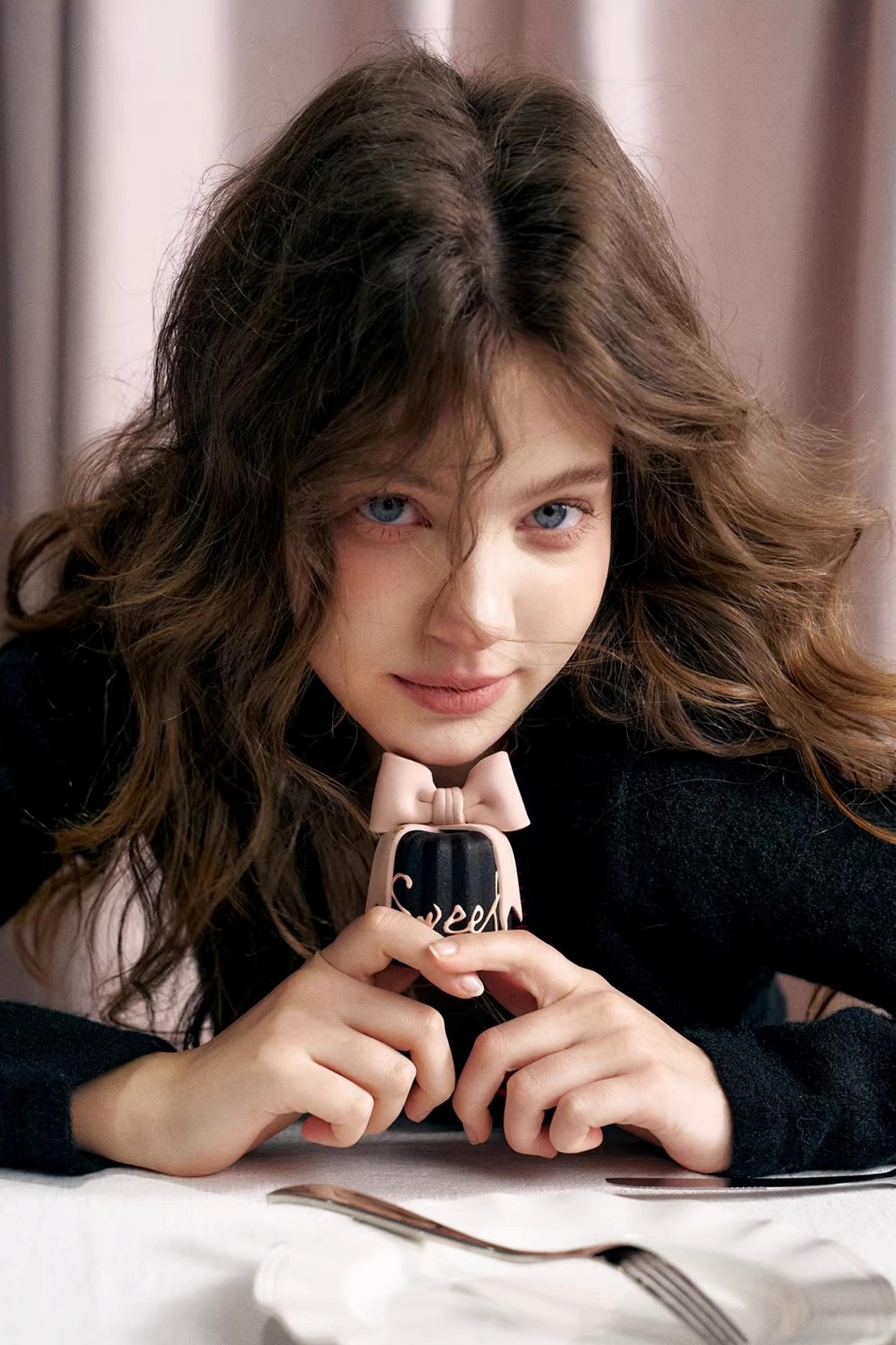 Color-Blocked Velvet Wool Cardigan