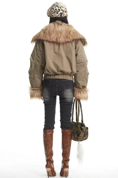 American Retro Fur-Lined Jacket