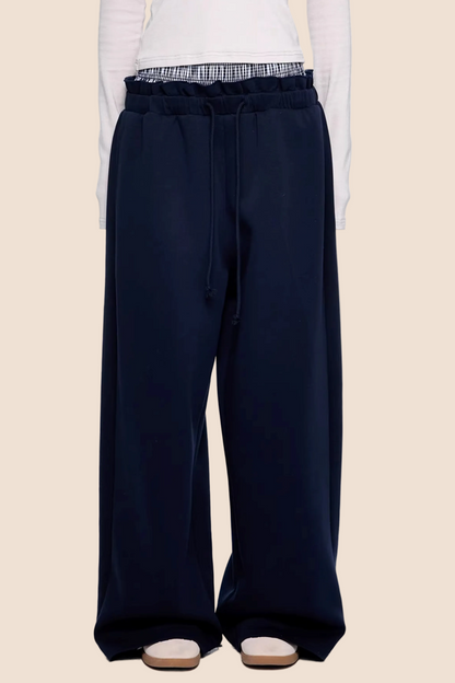 Plaid Patchwork Sweatpants