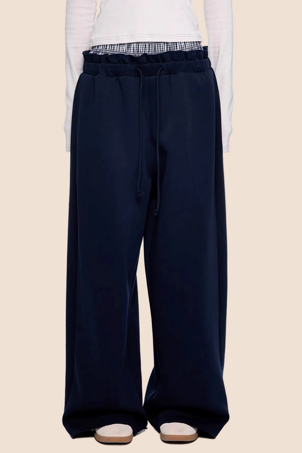 Plaid Patchwork Sweatpants