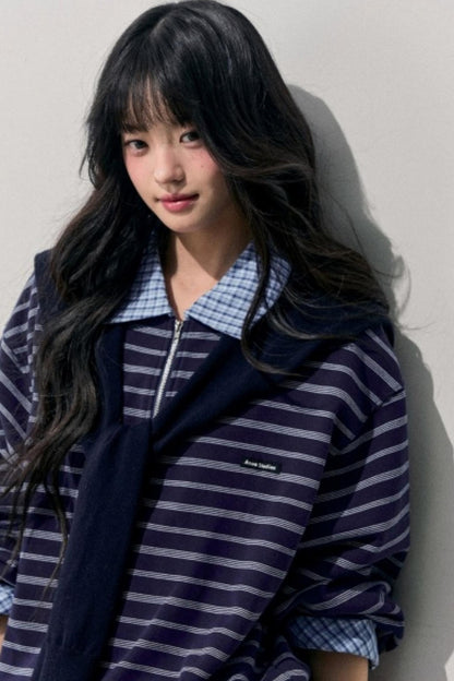 American Striped Polo Top