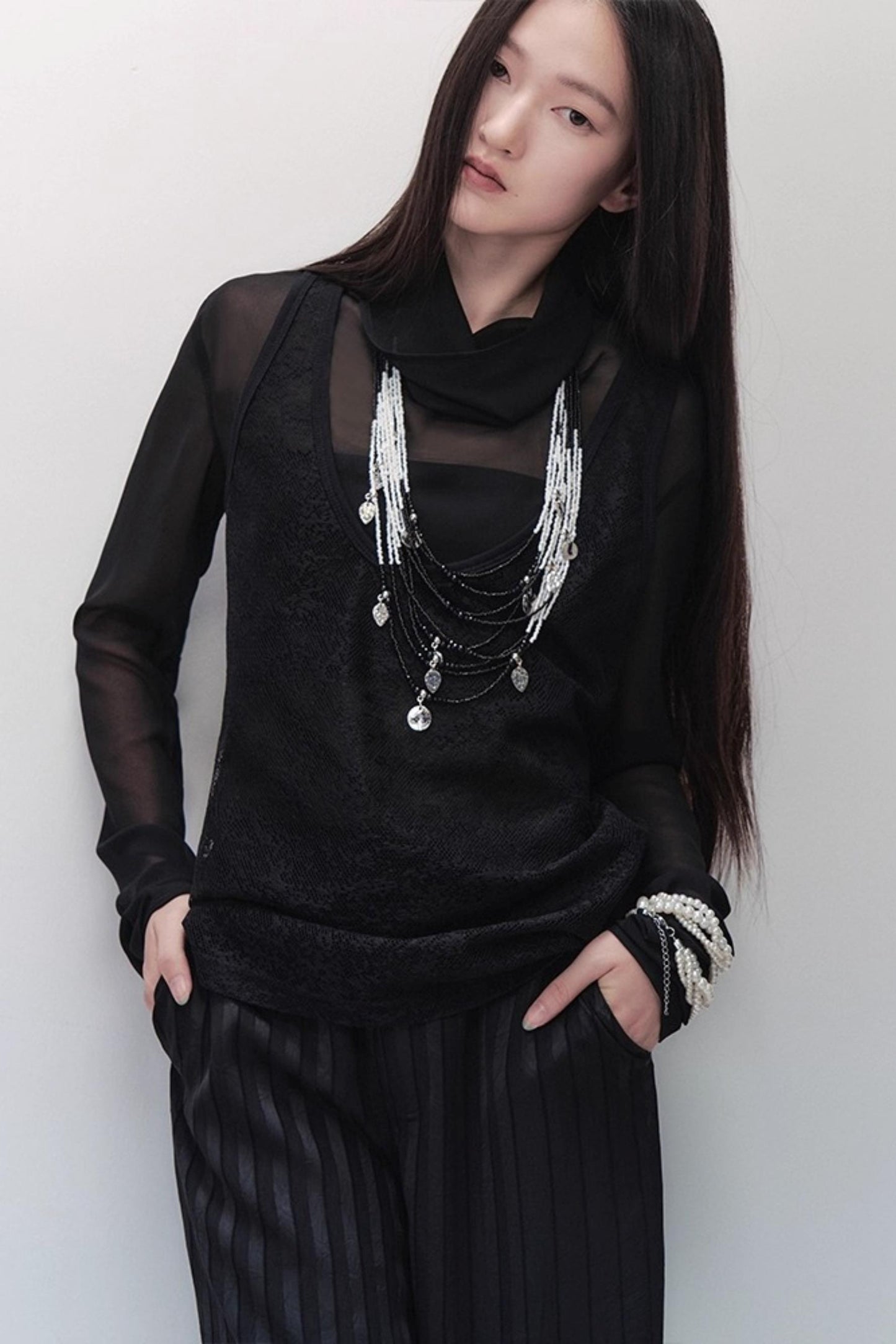 Sparse Shadow Lace Top