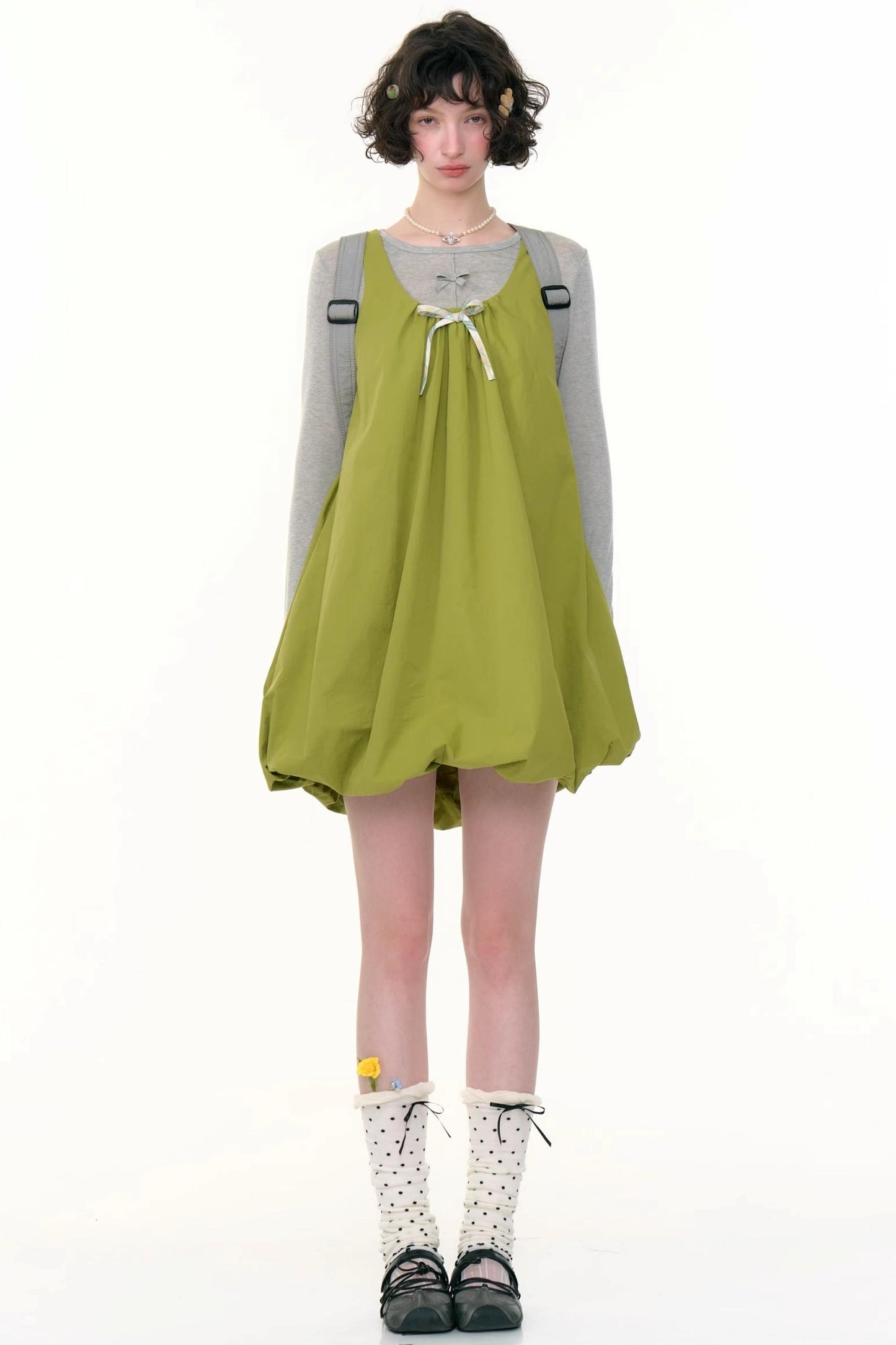 Green Bud Sleeveless Dress
