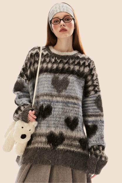 Retro Fair Isle Knit Sweater