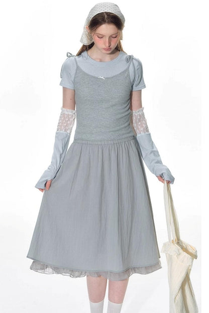 Nap Lace Stitched Short Sleeve T-Shirt Set