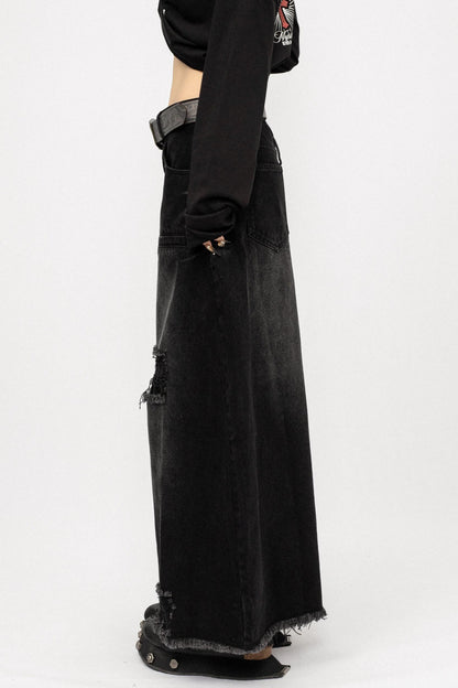 Autumn Spice Girl Denim Skirt