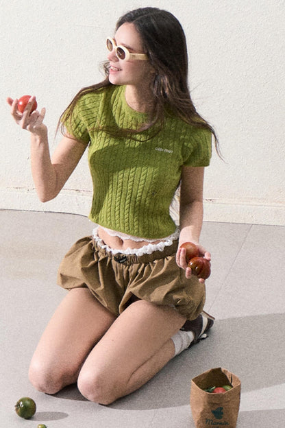 Elegant Fitted Short-Sleeve Top