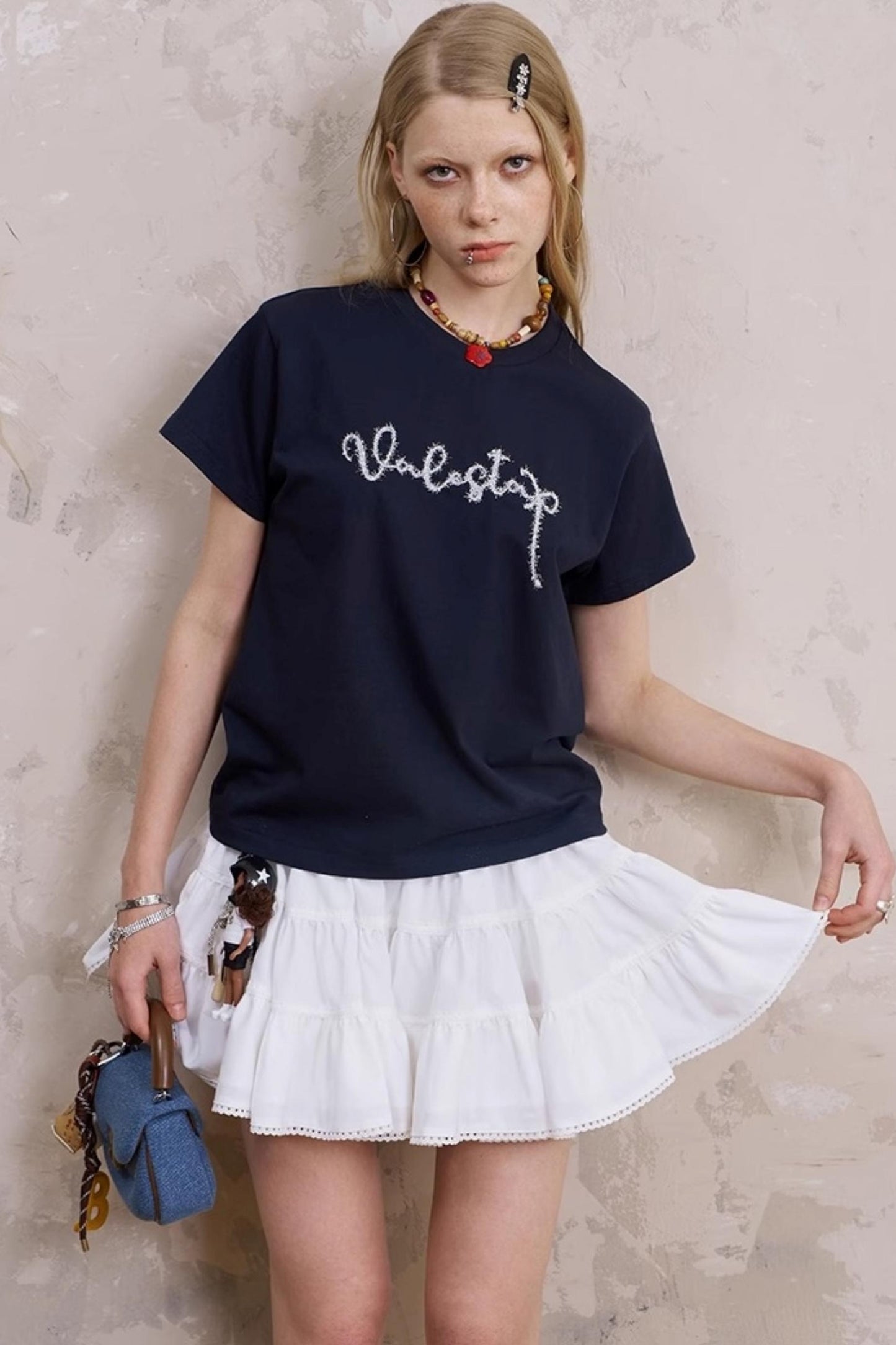 Embroidered Silk Tee