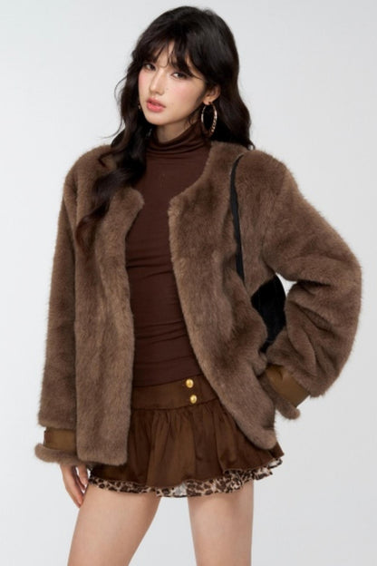 Slavic Aesthetics Fur-Cuffed Jacket