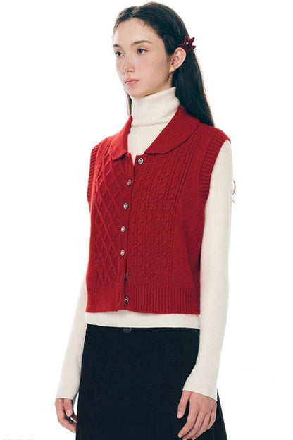 Love Color Notes Knitted Vest Jacket