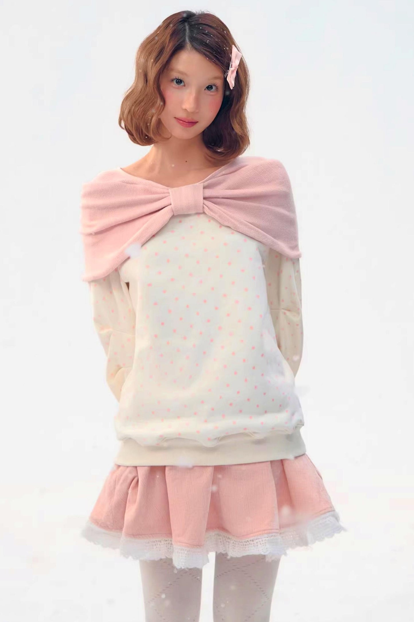 Retro Polka Dot Knit Top