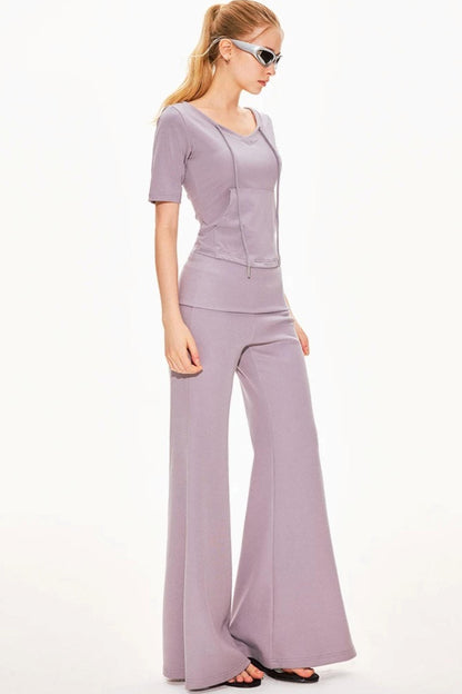 Lyocell Knit V-Neck Ensemble Set-Up