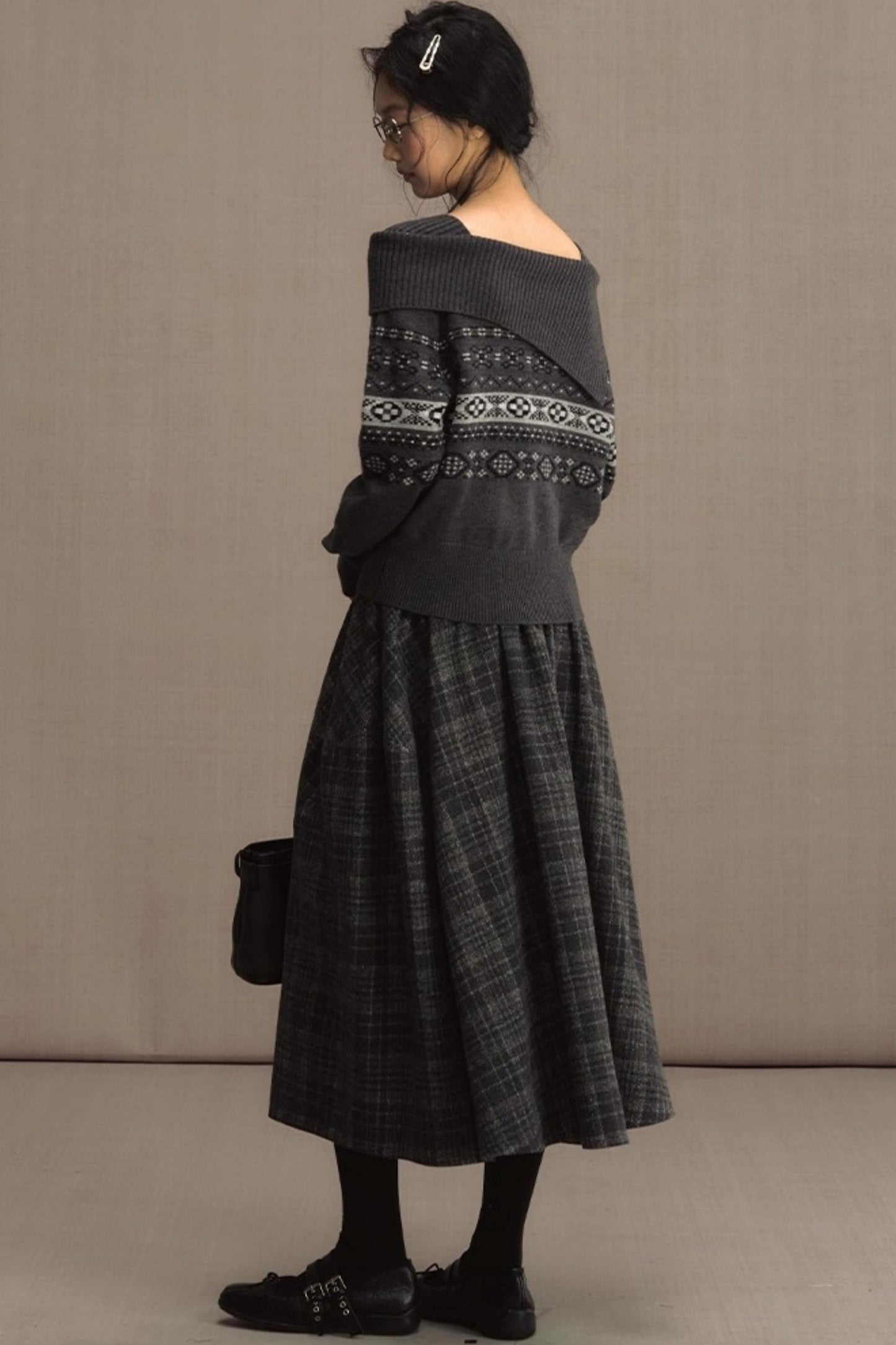 Nordic Preppy Style Fair Isle Sweater