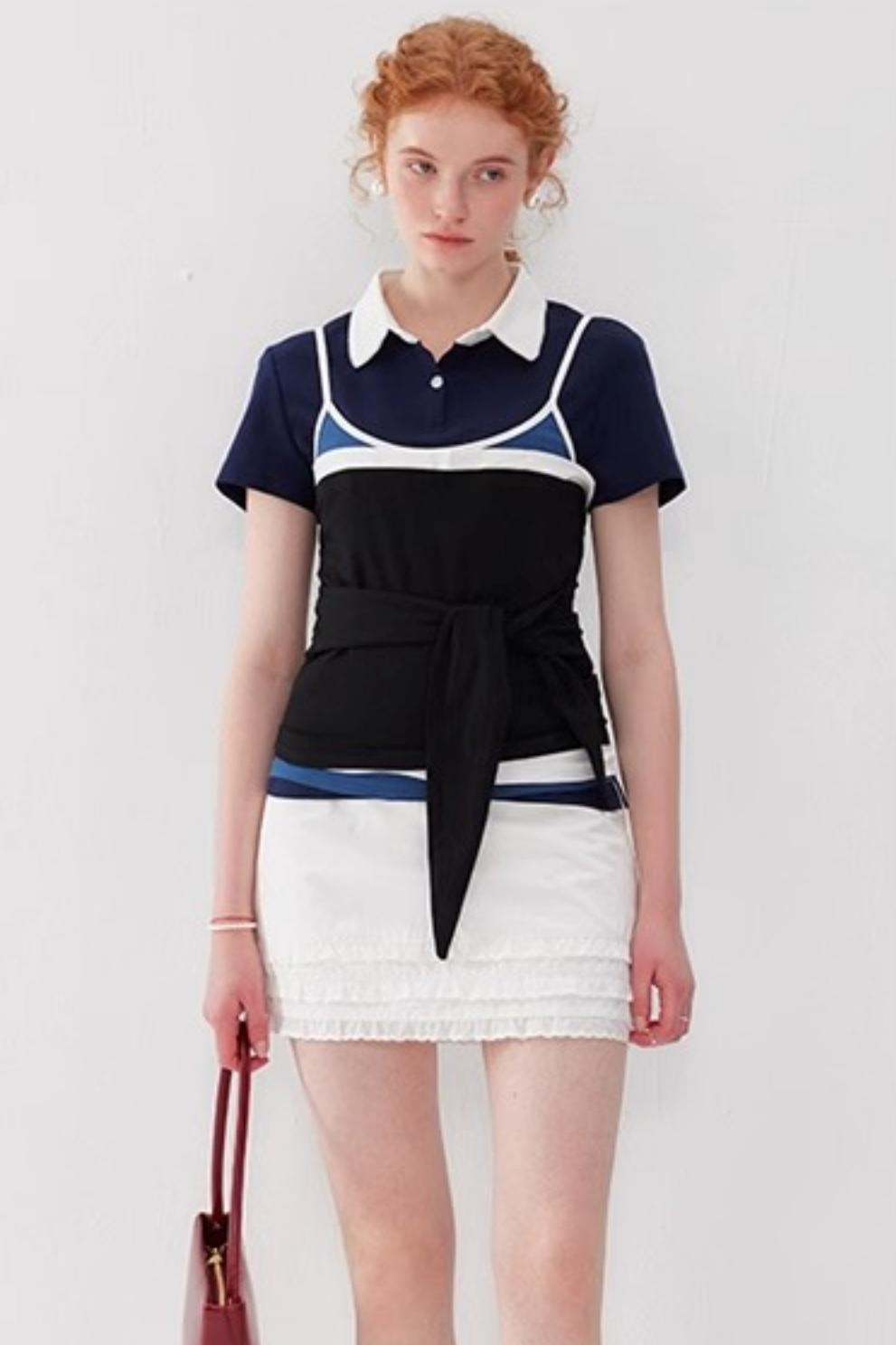 Color-Block Polo & Suspender Set-Up