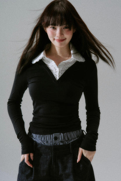 Vintage Lace Patchwork Sweater