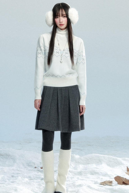 Fragile V-Neck Snow Top