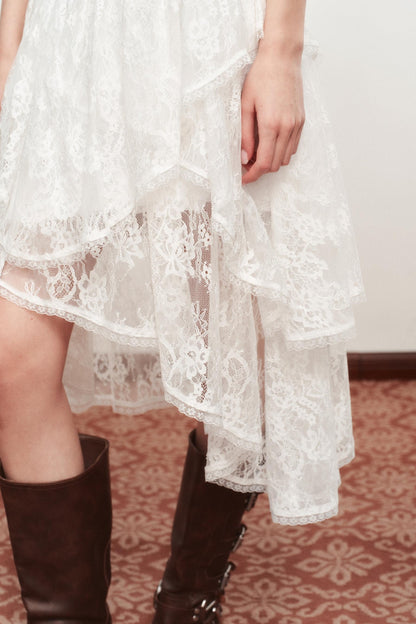 Irregular Thin White Skirt